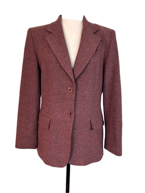 Vintage Pendleton Rosewood Herringbone Lambswool Blazer 8 Academia Heritage Prep